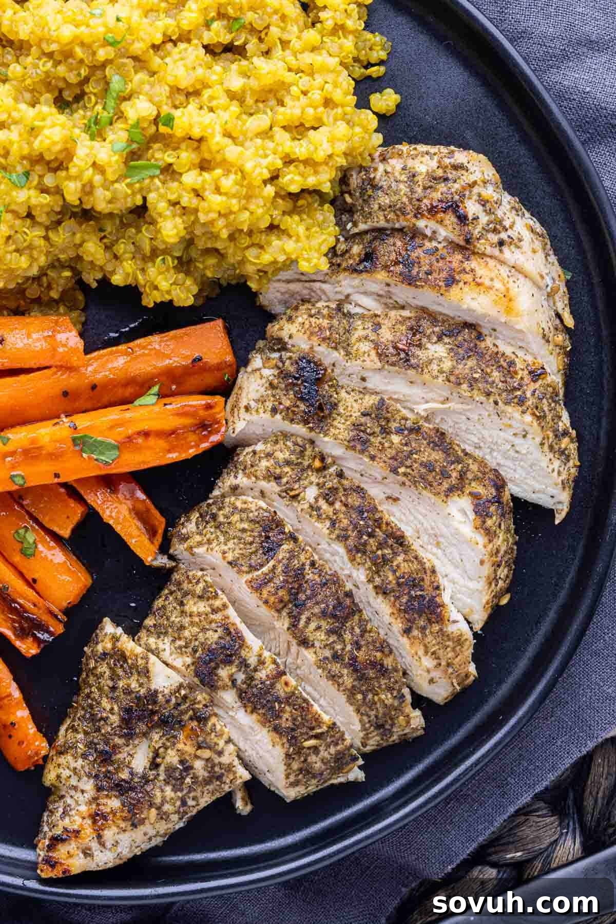 sliced Za’atar Chicken on a plate