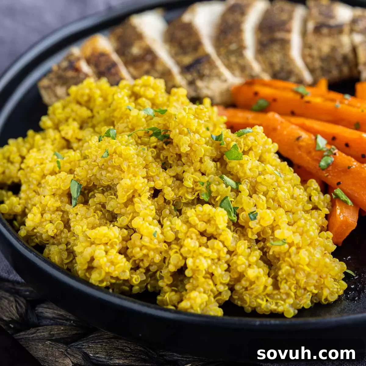 Turmeric Quinoa on a plate