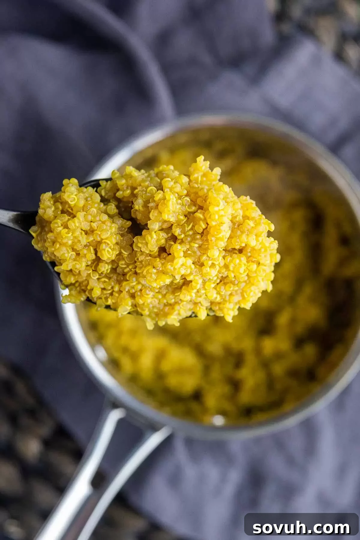Turmeric Quinoa on a spoon
