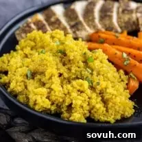 Turmeric Quinoa on a plate