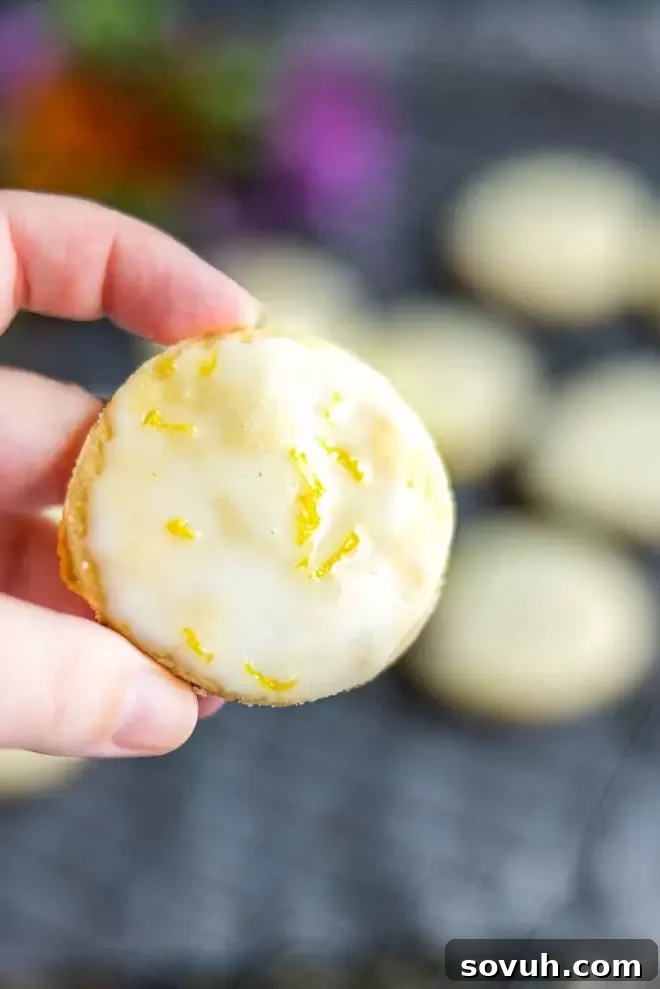 hand holding Lemon Shortbread Cookies