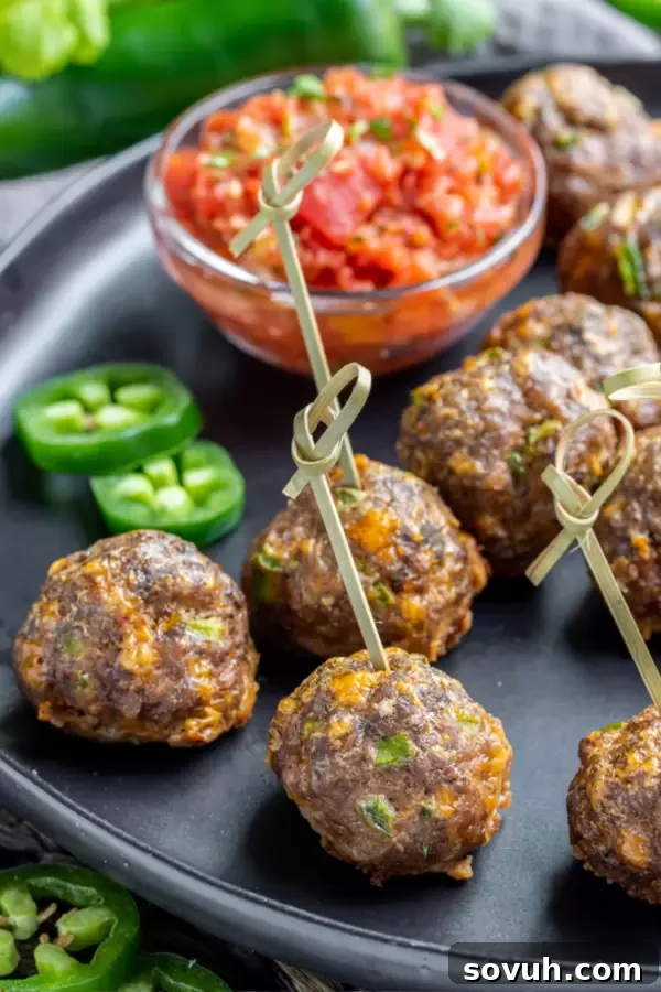 Mexican Meatballs, an easy keto potluck recipe that's flavorful and low-carb.