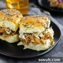 BBQ Pulled Pork Sliders on a plate