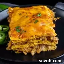 serving of Pulled Pork Enchilada Casserole