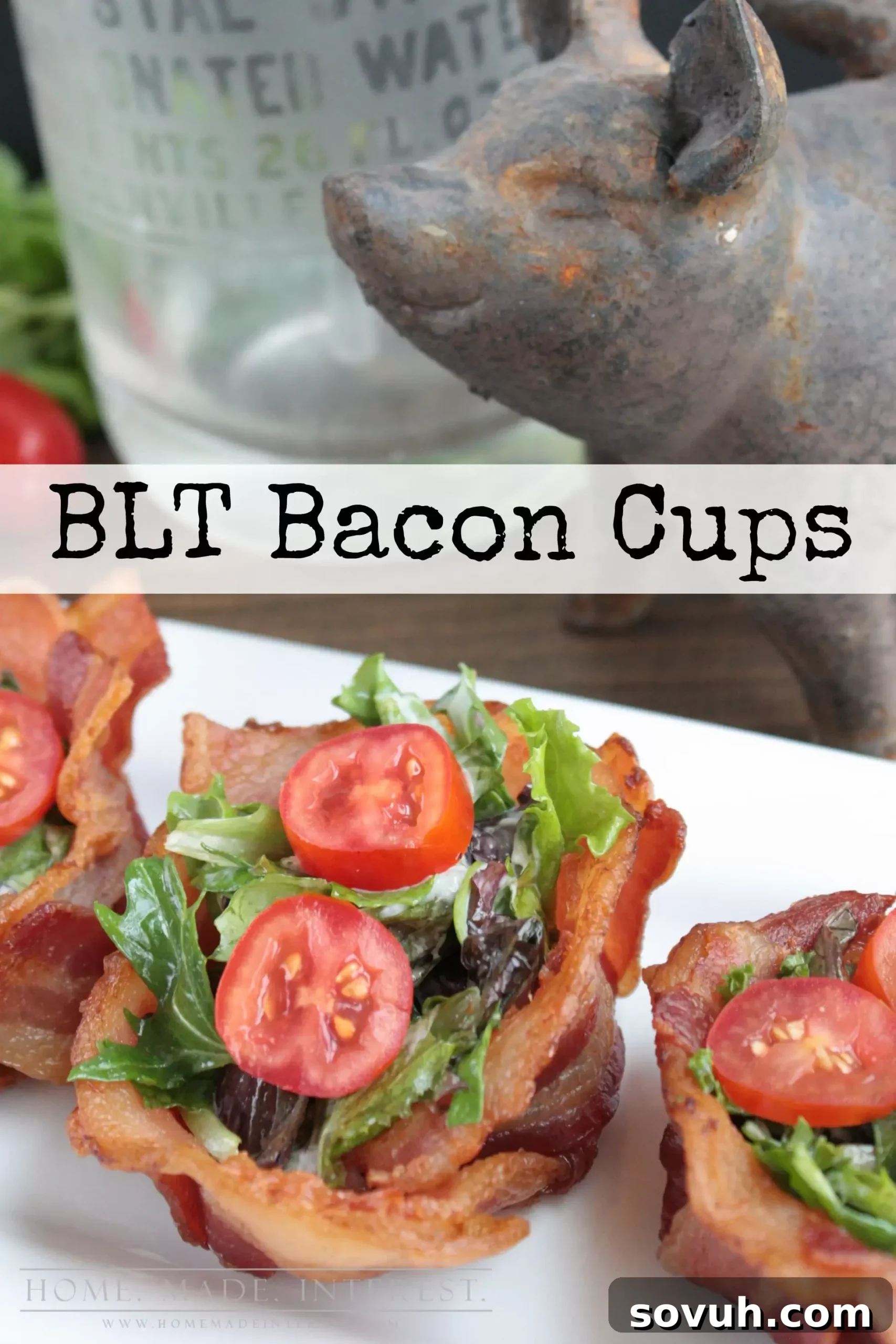 Savour the irresistible crunch of BLT Bacon Cups, a perfect low-carb, gluten-free dish where a savory bacon weave forms an edible cup filled with fresh lettuce and ripe tomatoes. Ideal for appetizers, lunch, or dinner, these cups redefine the classic BLT experience in a stunning presentation.