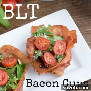 A beautifully arranged BLT Bacon Cup display, featuring the crispy bacon vessels filled with fresh greens and cherry tomatoes. Perfect for an appetizer, brunch, or a light, low-carb meal.