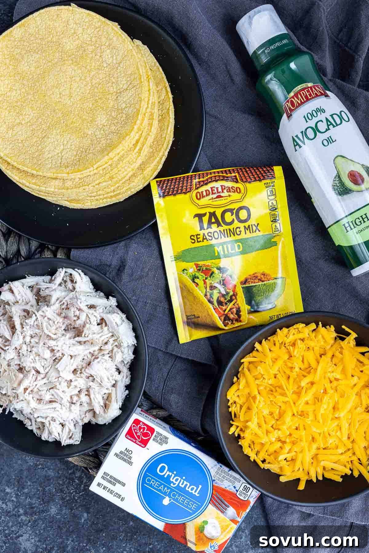 ingredient for Air Fryer Taquitos