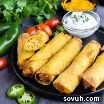 Air Fryer Taquitos made with shredded chicken