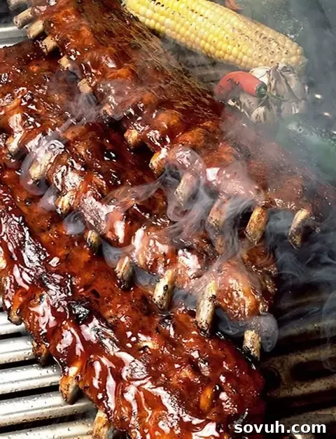 Sweet and sticky Coca-Cola BBQ Ribs, fall-off-the-bone tender.