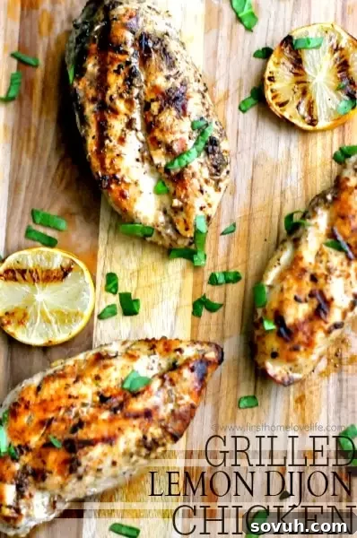 Quick and easy Grilled Lemon Dijon Chicken, always tender and flavorful.