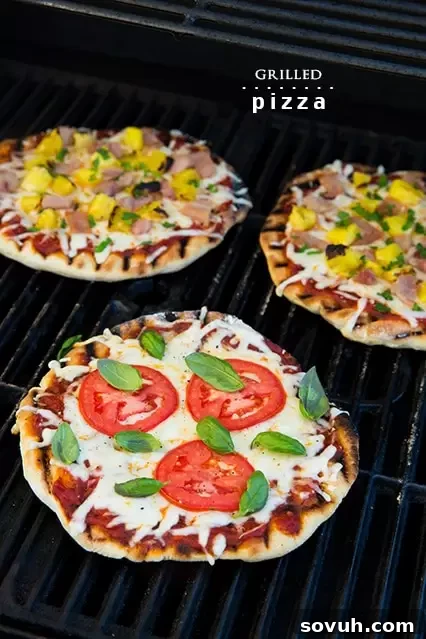 Homemade Grilled Pizza with melted cheese and fresh toppings, an amazing twist on a classic.