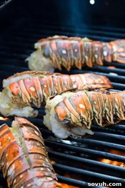 Exquisite Grilled Lobster Tails, a luxurious main course for special occasions.