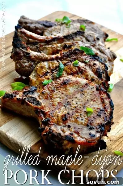 Succulent Grilled Maple-Dijon Pork Chops, a family-favorite dinner.