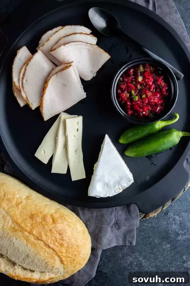 ingredients to make a Turkey and Cranberry Panini