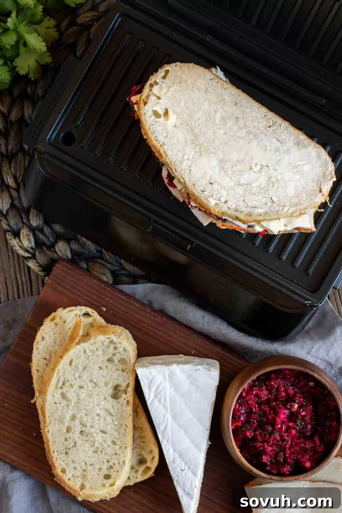 buttered Turkey and Cranberry Panini