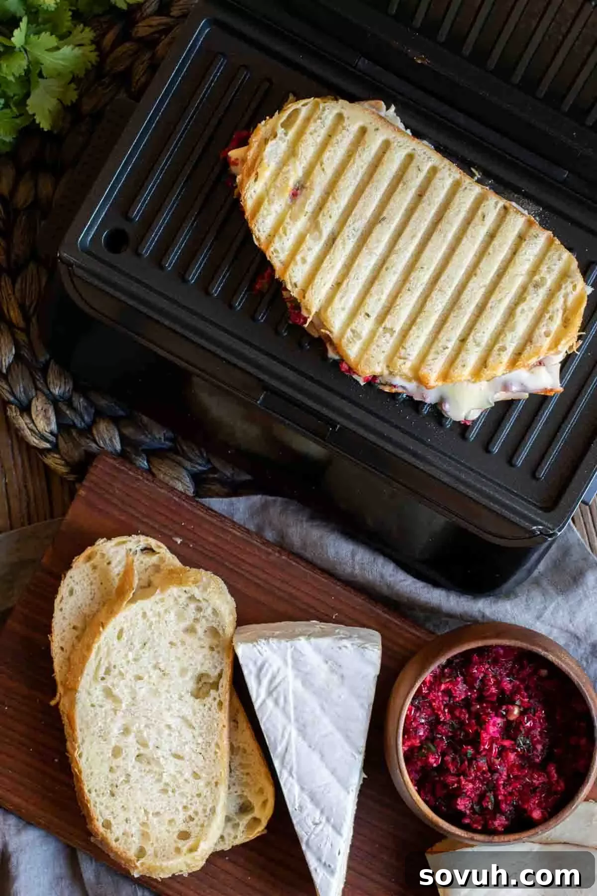 Turkey and Cranberry Panini on press