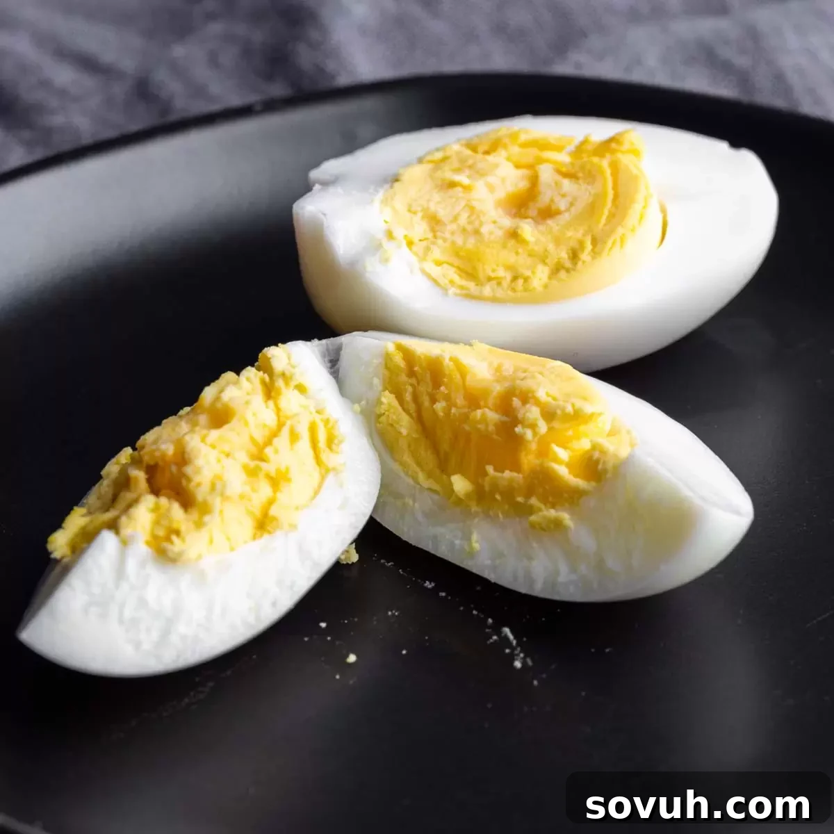 air fryer hard boiled egg cut in half