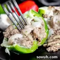 Homemade Philly Cheesesteak Stuffed Peppers