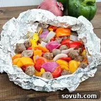 Featured image for Italian Sausage and Pepper Foil Packet Meal