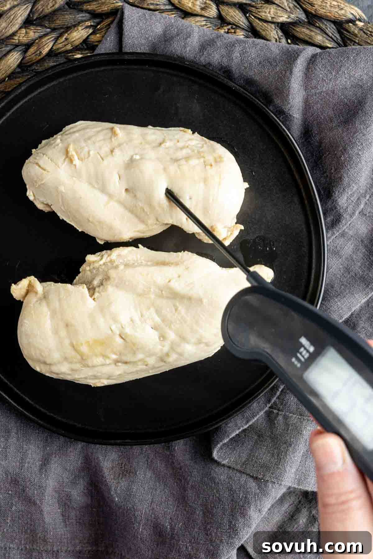 instant read thermometer in chicken