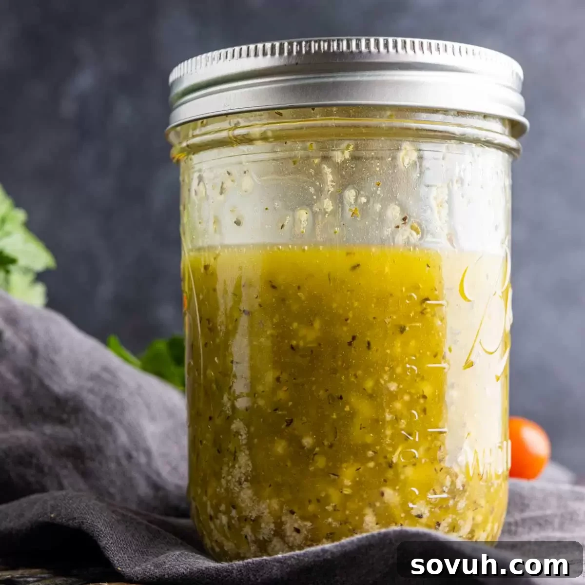 Homemade Italian Dressing in a glass jar