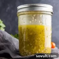 Homemade Italian Dressing in a glass jar