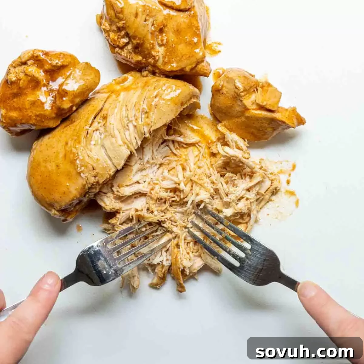 how to shred chicken using forks