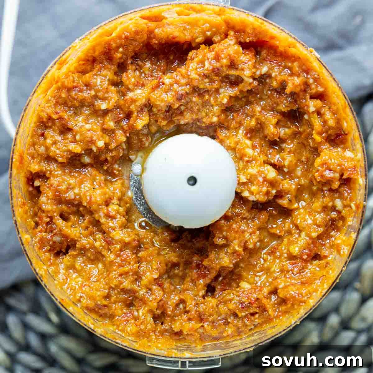 Pesto Rosso in the food processor