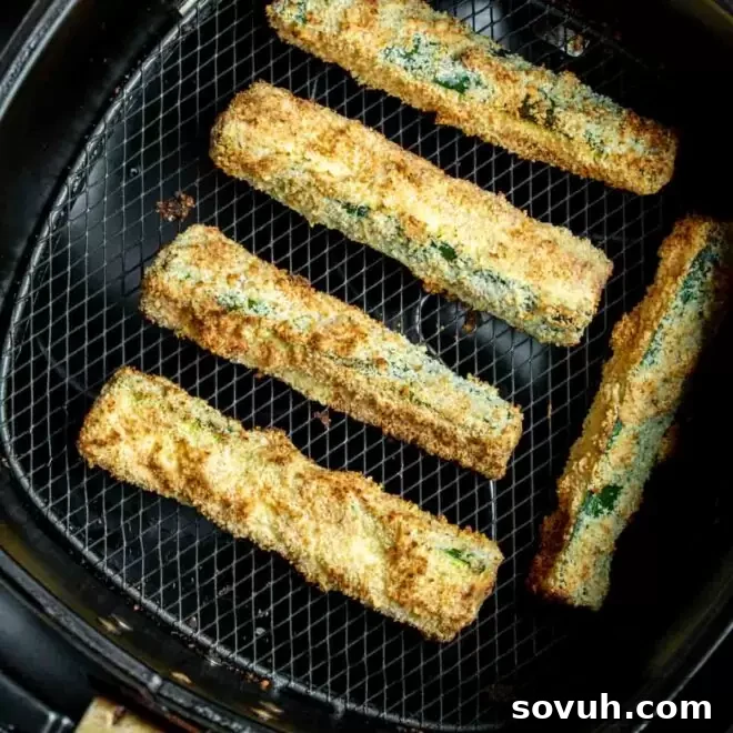 Air Fryer Zucchini in air fryer basket
