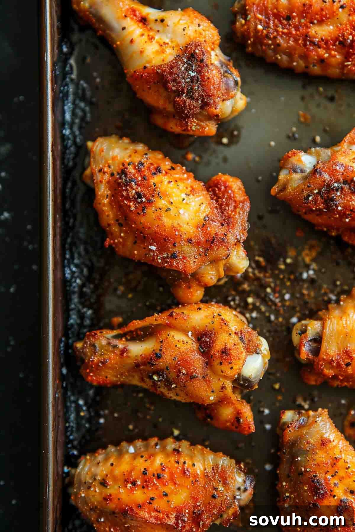 Old Bay Wings arranged on a rustic wooden board with fresh herbs, ready for a party spread.
