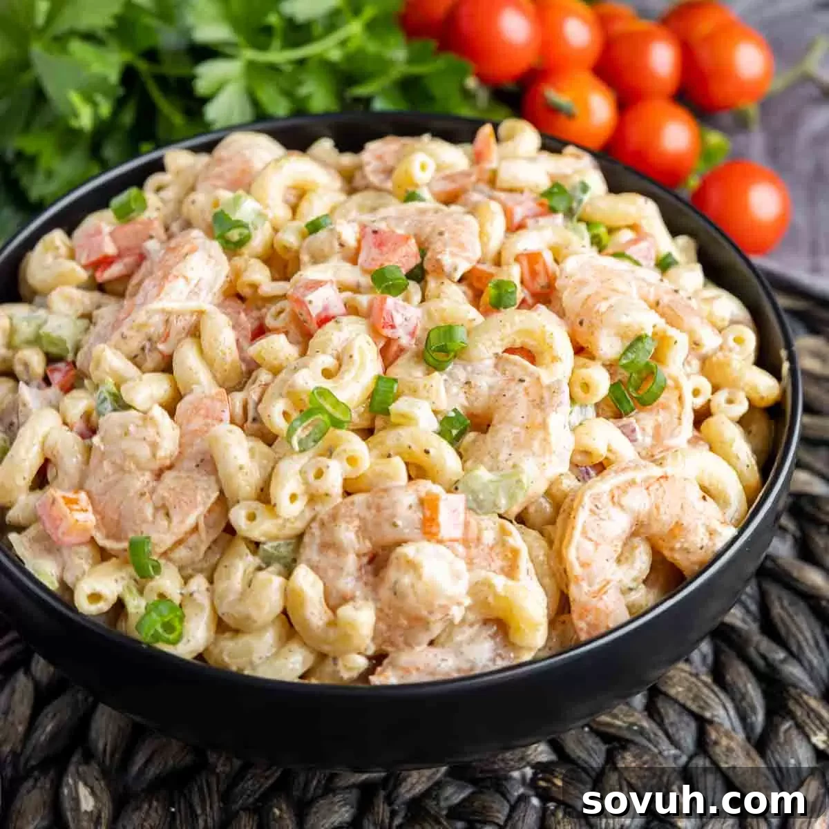 Mastering the Potluck: Unforgettable Dishes for Any Gathering 11 bowl of Shrimp Pasta Salad