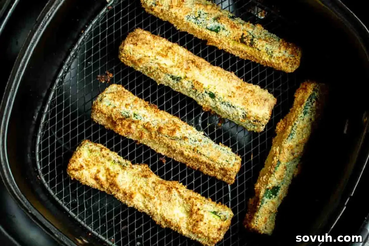 low carb zucchini baked in an air fryer