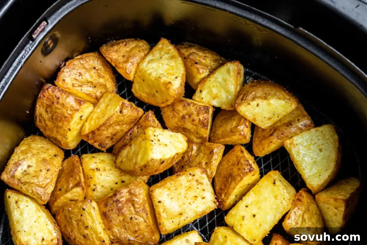crispy potatoes roasted in an air fryer