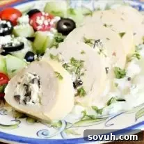 Featured image for Greek Chicken Roll-Ups recipe.