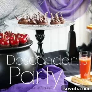 Descendants party ideas linky button