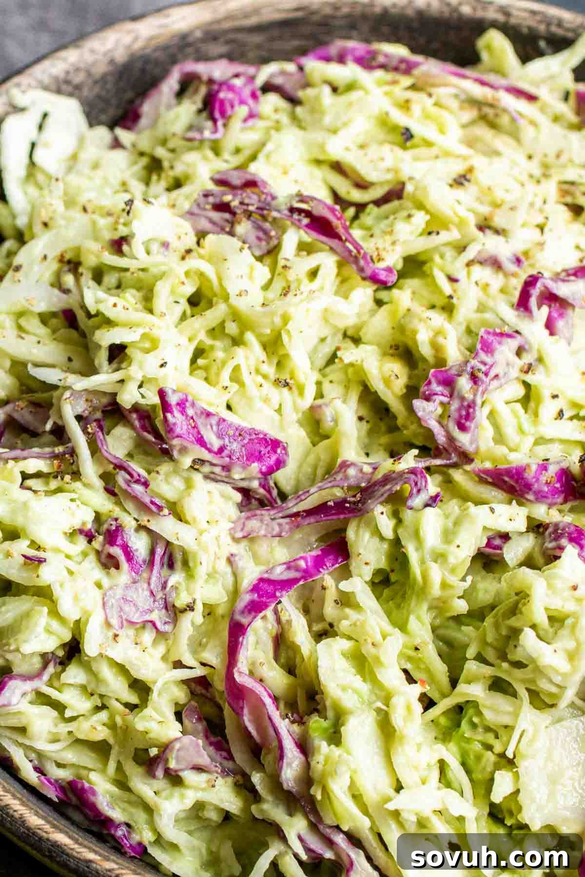 Avocado Keto Coleslaw in a bowl