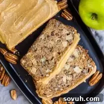 Caramel Apple Bread sliced on plate