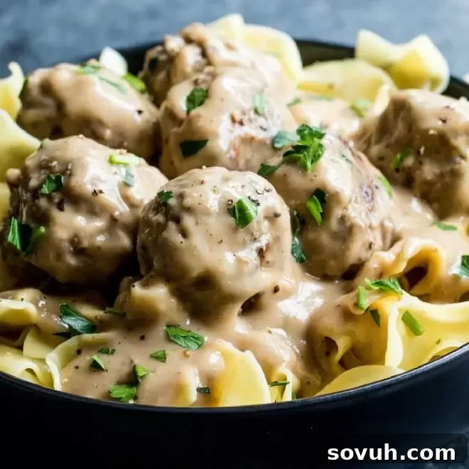 Pinterest image for Easy Swedish Meatballs