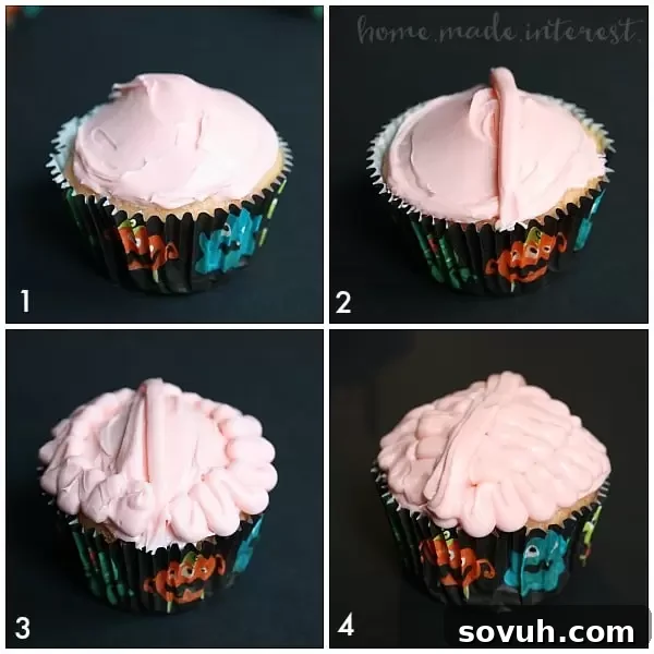 Mental Morsels 3 These creepy brain cupcakes are what every mad scientist wants at his Halloween Party. Tutorial for how to frost the cupcakes and a simple DIY Halloween cupcake topper.