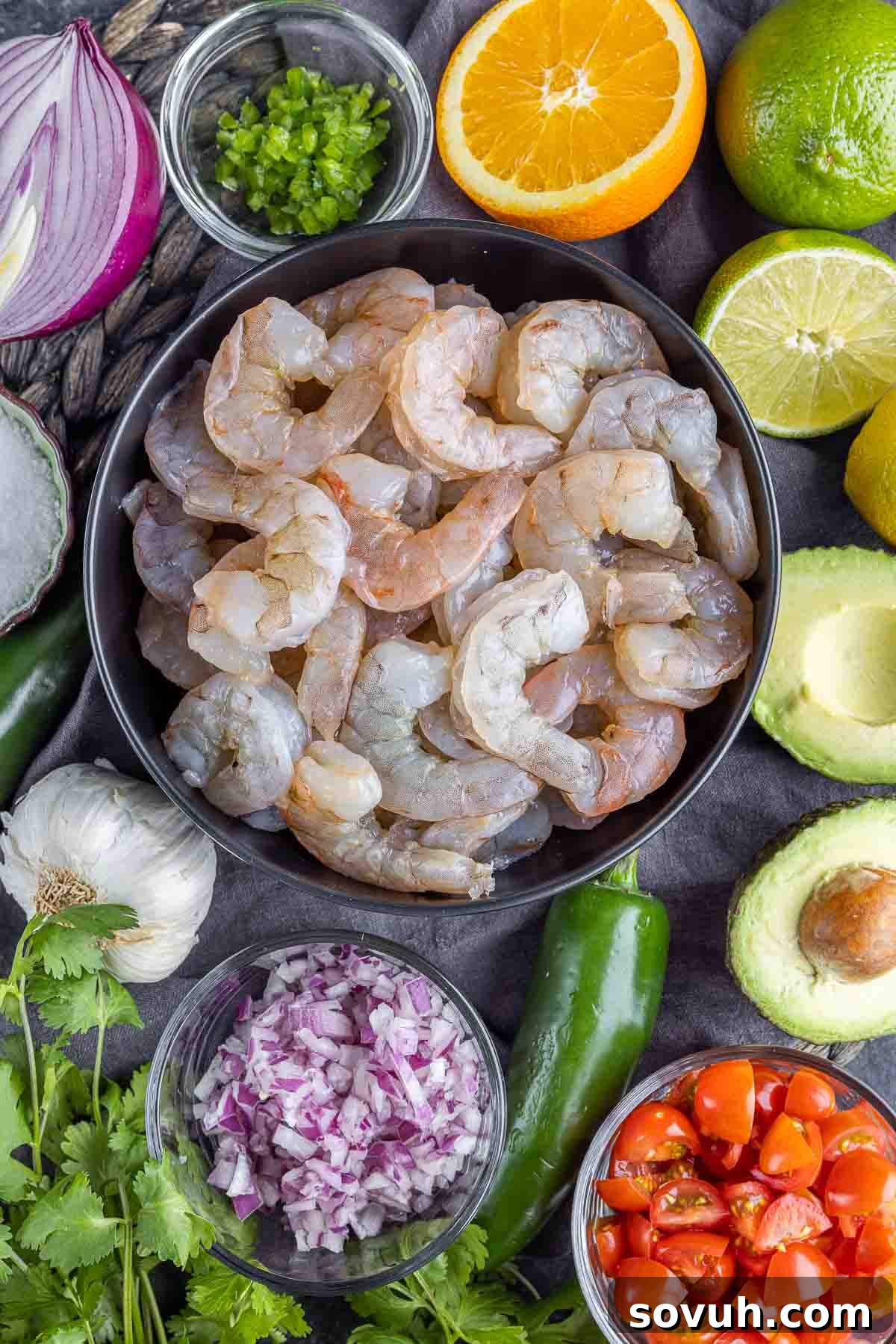 ingredients for Shrimp Ceviche