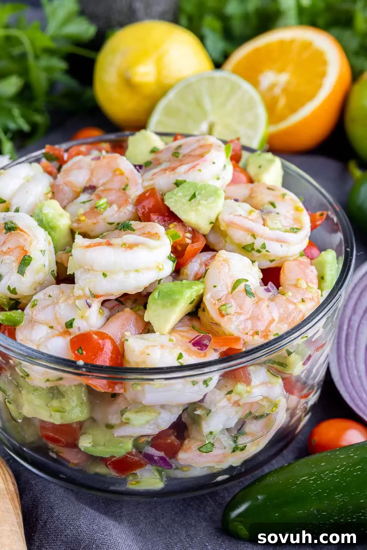 bowl filled with Shrimp Ceviche