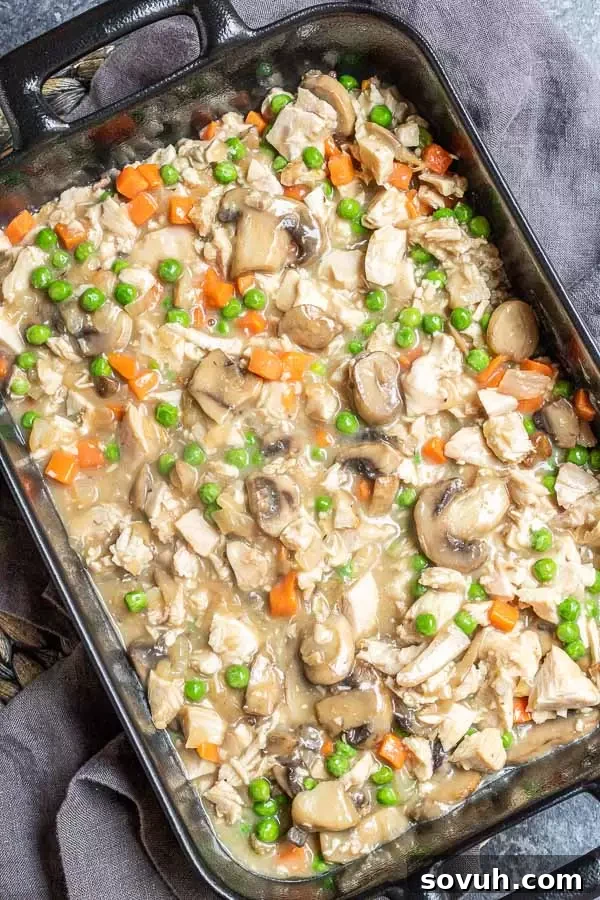 Step-by-step assembly of Turkey Shepherd’s Pie in a baking dish