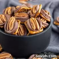 Rolo Pretzel Turtle Candy in a black bowl