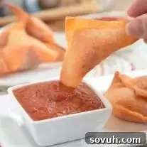 Crispy Pizza Wontons with cheese and pepperoni