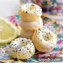 Featured image of Mini Lemon Poppy Seed Donuts with a Lipton tea bag.