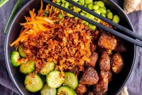 Chili Crisp Salmon Crispy Rice Bowl