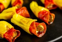 Air Fryer Stuffed Pepperoncinis with Pepperoni and Hot Honey