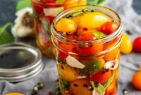 Tangy Pickled Cherry Tomatoes with Garlic and Herbs